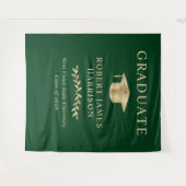 Begrüßung einer eleganten Green Gold Graduation Pa Wandteppich (Vorderseite (Horizontal))