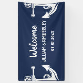Begrüßung einer Hochzeit der Nautischen Marine Banner (Vertikal)