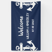 Begrüßung einer Hochzeit der Nautischen Marine Banner (Vertikal)