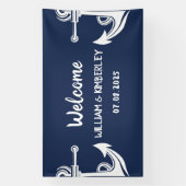 Begrüßung einer Hochzeit der Nautischen Marine Banner (Vertikal)