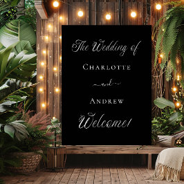 Begrüßung eines Schwarz-weißen Skripts Poster