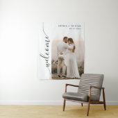 Begrüßung eines vertikalen Skript-Foto Wandteppich (Beispiel)