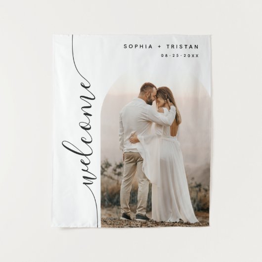 Begrüßung eines vertikalen Skript-Foto Wandteppich (Vorderseite)