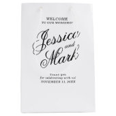 Begrüßung einfacher Script-Typografie Mittlere Geschenktüte (Vorderseite)