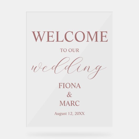 Begrüßung elegant acrylschild (Vorderseite)