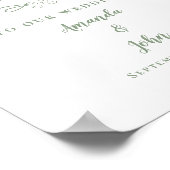 Begrüßung Elegant Calligraphy Sage Green Poster (Ecke)