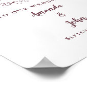 Begrüßung Elegant Chic Calligraphy Burgandy Poster (Ecke)