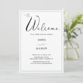 Begrüßung Elegant Minimalistisch Simple Wedding Einladung (Stehend Vorderseite)