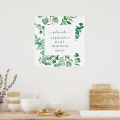 Begrüßung Eucalyptus Watercolor Greenerenerity Bab Poster (Küche)