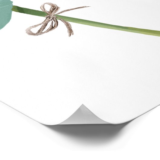 Begrüßung Eukalyptus-Blätter Einfach grün Poster (Ecke)