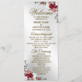 Begrüßung farbenfroher Rot Weiße Blütensilber Programm (Vorderseite)