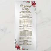 Begrüßung farbenfroher Rot Weiße Blütensilber Programm (Rückseite)