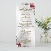 Begrüßung farbenfroher Rot Weiße Blütensilber Programm (Stehend Vorderseite)