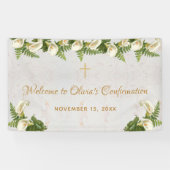 Begrüßung Floral Calla Lilies Marmor Banner (Horizontal)