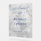 Begrüßung floraler Hintergrund Acrylschild (Winkel)