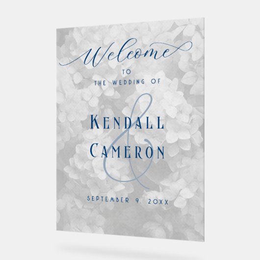 Begrüßung floraler Hintergrund Acrylschild (Winkel)