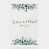 Begrüßung Foliage Blätter Grüne Acrylschild (Vorderseite)