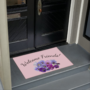 Begrüßung Freunde Pansy Floral Door Mat Fußmatte