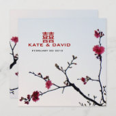 Begrüßung Frühling/Oriental Sakura Doppeltes Glück Einladung (Vorne/Hinten)