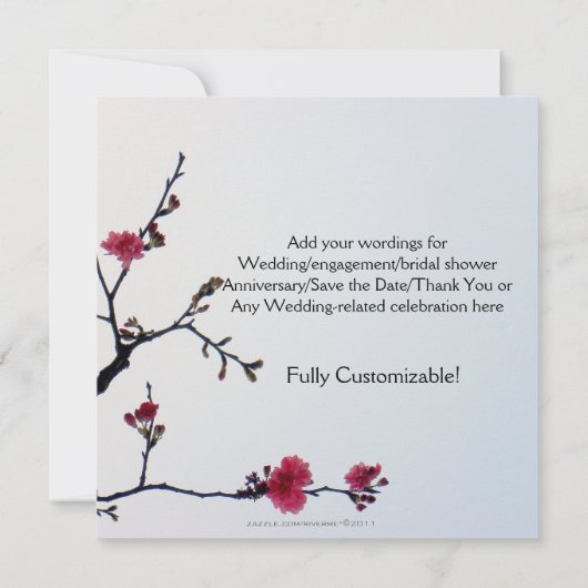 Begrüßung Frühling/Oriental Sakura Doppeltes Glück Einladung (Rückseite)