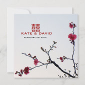 Begrüßung Frühling/Oriental Sakura Doppeltes Glück Einladung (Vorderseite)