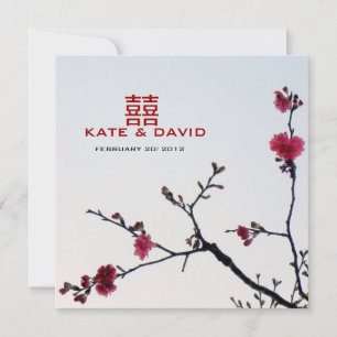 Begrüßung Frühling/Oriental Sakura Doppeltes Glück Einladung