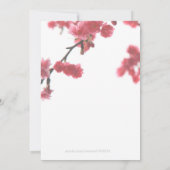 Begrüßung Frühling Sakura Doppelglückliche Hochzei Einladung (Rückseite)