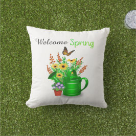 Begrüßung Frühlingsblumenwirbel Kissen