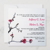 Begrüßung Frühlingssakura Double Happiness Hochzei Einladung (Rückseite)