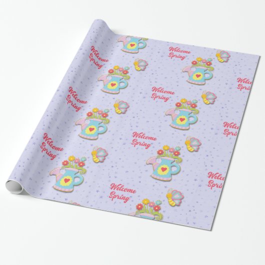 Begrüßung Frühlingswasser kann Geschenkpapier (Ungerollt)