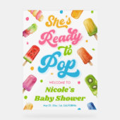 Begrüßung für Pop Baby Dusche Acrylschild (Vorderseite)