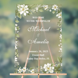 Begrüßung Gebirgsschild mit weißem Olivenbäumen Acrylschild