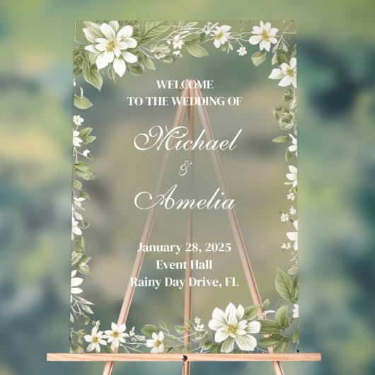 Begrüßung Gebirgsschild mit weißem Olivenbäumen Acrylschild (Neutral)