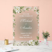 Begrüßung Gebirgsschild mit weißem Olivenbäumen Acrylschild (Hochzeit)