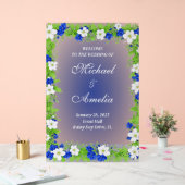 Begrüßung Gebrüll Blau Grün Boho Blüte Acrylschild (Hochzeit)