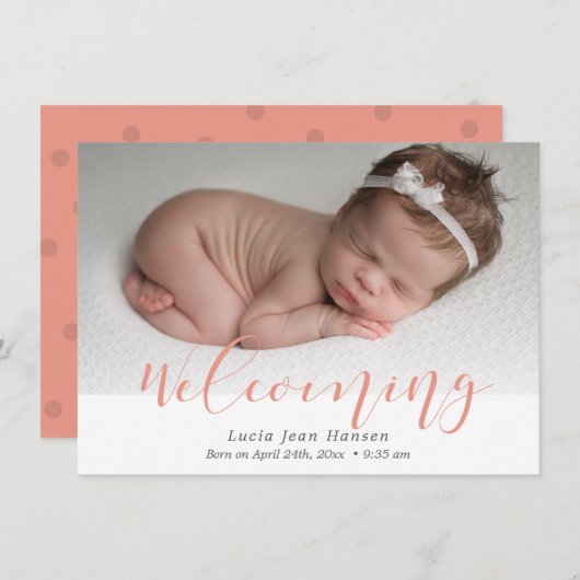 Begrüßung - Geburtshilfekarte Ankündigung (Vorne/Hinten)