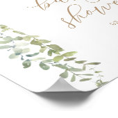 Begrüßung Gold Ballon Eucalyptus Baby Dusche Poster (Ecke)