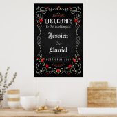 Begrüßung Halloween LIEBE Rose 24x36 Poster (Küche)