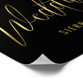Begrüßung handgeschriebene Imitate Gold Script Poster (Ecke)