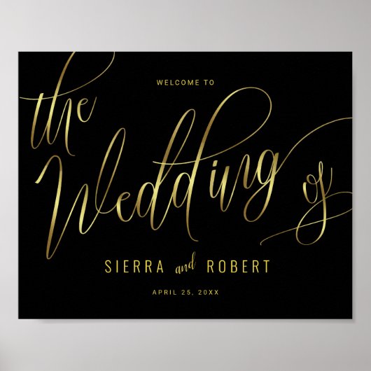 Begrüßung handgeschriebene Imitate Gold Script Poster (Vorne)