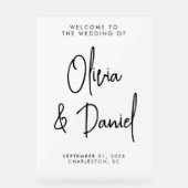 Begrüßung handgeschriebener Skriptschrift Acrylschild (Vorderseite)