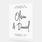 Begrüßung handgeschriebener Skriptschrift Acrylschild (Winkel)