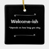 Begrüßung hängt davon ab, wie lange du Bleibe Keramikornament (Vorderseite)