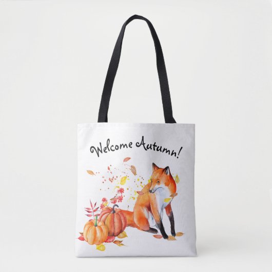 Begrüßung Herbstfox Totbeutel Tasche (Vorderseite)