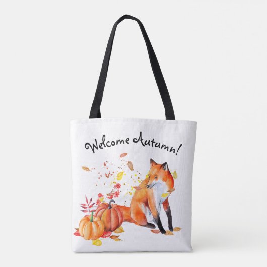 Begrüßung Herbstfox Totbeutel Tasche (Rückseite)