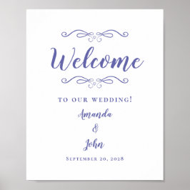 Begrüßung Hochzeiten Elegante Kalligraphie Periwin Poster