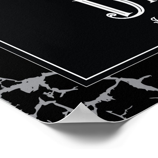 Begrüßung Hochzeitplakat Skeleton Hände Herz Poster (Ecke)