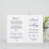 Begrüßung, Hochzeitsfeier, faltbares Navy Blau (Stehend Vorderseite)