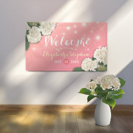 Begrüßung Hydrangea Blume String Lights Banner