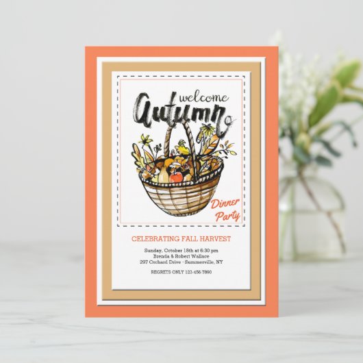 Begrüßung im Herbst Einladung (Stehend Vorderseite)